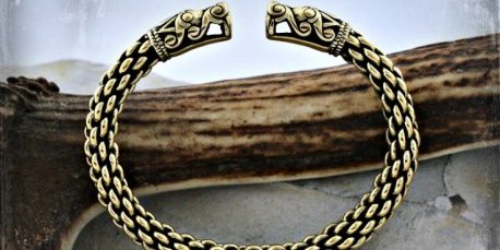 Thick viking bracelet with dragon head, Viking Emporium